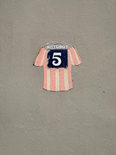 Striped jersey with number 5